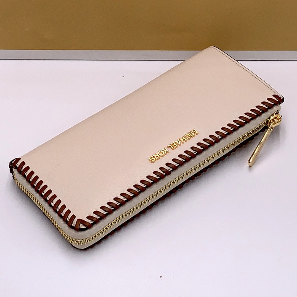 MICHAEL KORS JET SET TRAVEL LARGE THREE QUARTER ZIP WALLET LIGHT CREAM MULTI - Picture 15 of 16